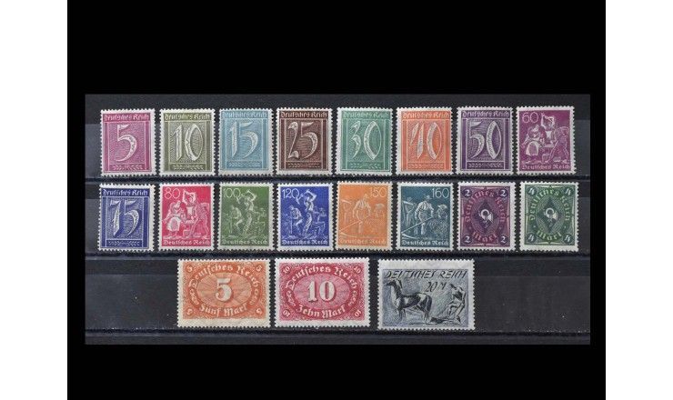 Германия (Веймарская республика) 1921/1922 гг. "Цифры, Рабочие, Почтовый рожок, Крестьяне"