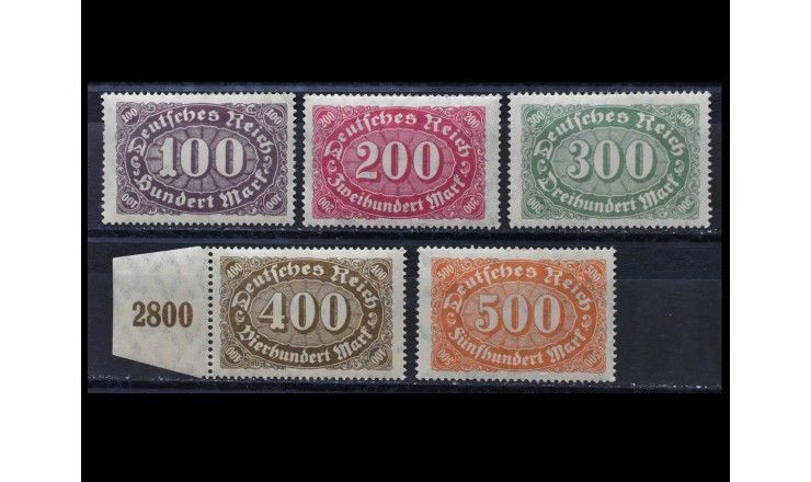 Германия (Веймарская республика) 1922 г. "Стандартные марки: Цифры в горизонтальном овале" 