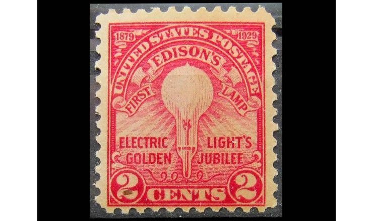 США 1929 г. "50 лет первой электрической лампочке Т.А. Эдисона"