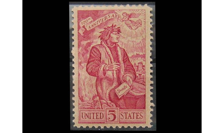 США 1965 г. "700 лет со дня рождения Данте" 