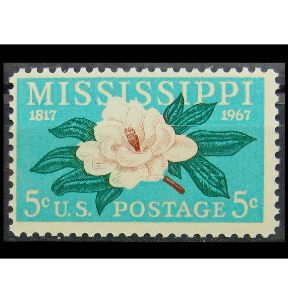 США 1967 г. "150 лет штату Миссисипи, магнолия"  