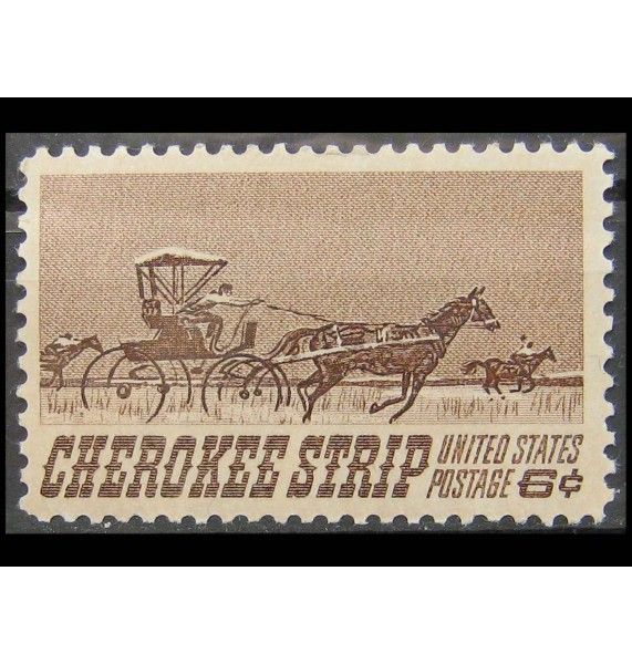 США 1968 г. "75-я годовщина земельных гонок в Чероки-Стрип, 1893" США 1968 г. "75-я годовщина земельных гонок в Чероки-Стрип, 1893"