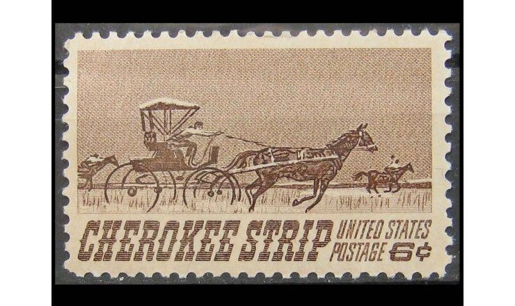США 1968 г. "75-я годовщина земельных гонок в Чероки-Стрип, 1893"