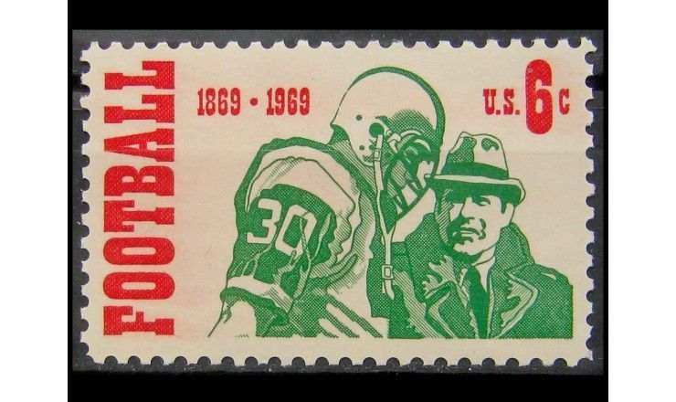 США 1969 г. "100 лет Межвузовский футболу: футболист и тренер"