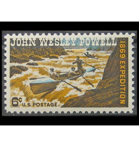 США 1969 г. "Майор Д.У. Пауэлл, исследующий реку Колорадо, 1869" США 1969 г. "Майор Д.У. Пауэлл, исследующий реку Колорадо, 1869"