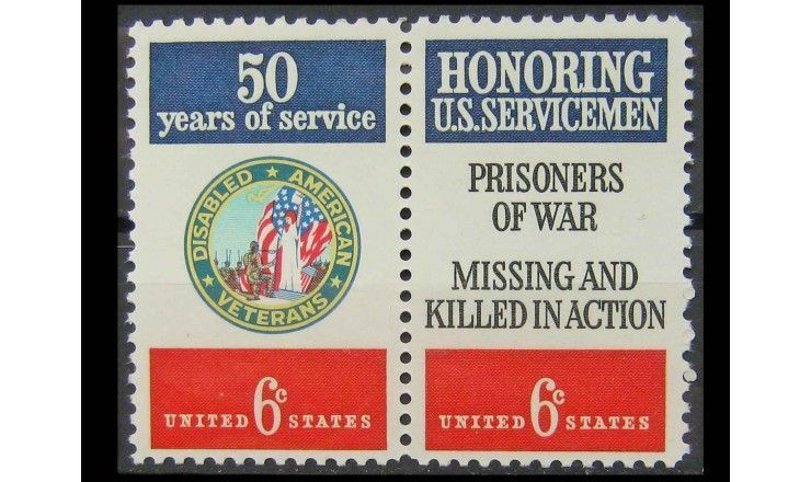 США 1970 г. "50 лет DAV: Ассоциации ветеранов-инвалидов войны"