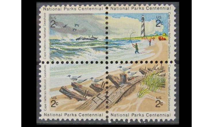 США 1972 г. "100-летие национальным паркам: Мыс Хаттерас"