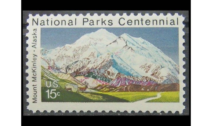США 1972 г. "100 лет национальным паркам: Мак-Кинли парк" 