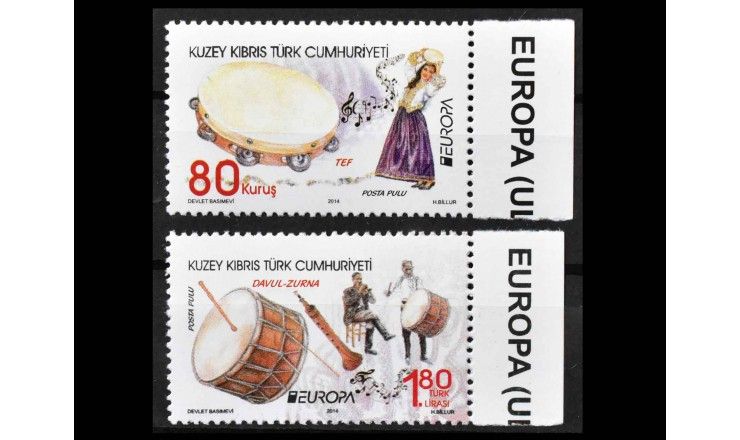 Турецкий Кипр 2014 г. "Музыкальные инструменты"