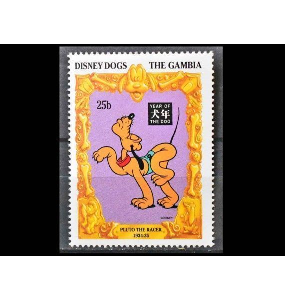Гамбия 1994 г. "Китайский новый год: Год собаки - Собачьи фигурки из мультфильма Уолт Диснея"