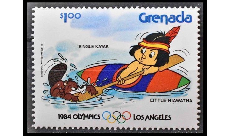 Гренада 1984 г. "Летние Олимпийские игры, Лос-Анджелес: Персонажи Уолт Диснея"