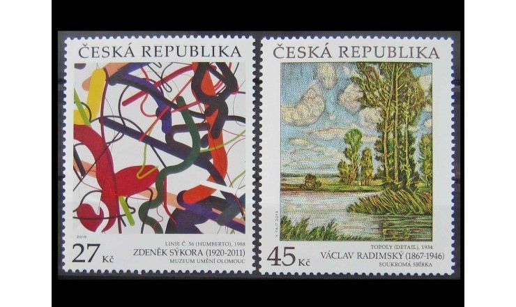 Чехия 2019 г. "Произведения искусства: Вацлав Радимский и Зденек Сикора"