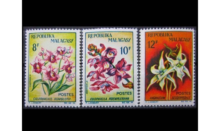 Мадагаскар 1963 г. "Стандартные марки: Орхидеи"