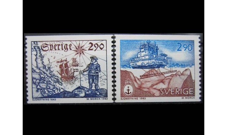 Швеция 1993 г. "350 лет топографической съемке"