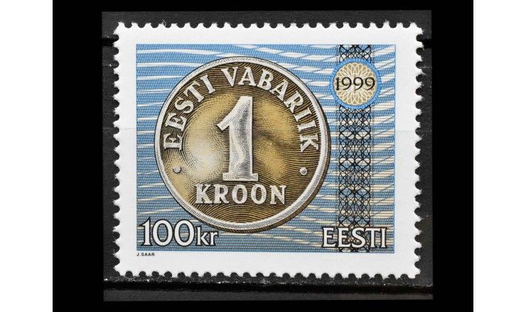 Эстония 1999 г. "7-я годовщина денежной реформы: 1 крона"