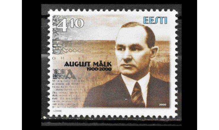 Эстония 2000 г. "Столетие со дня рождения писателя Августа Малка"