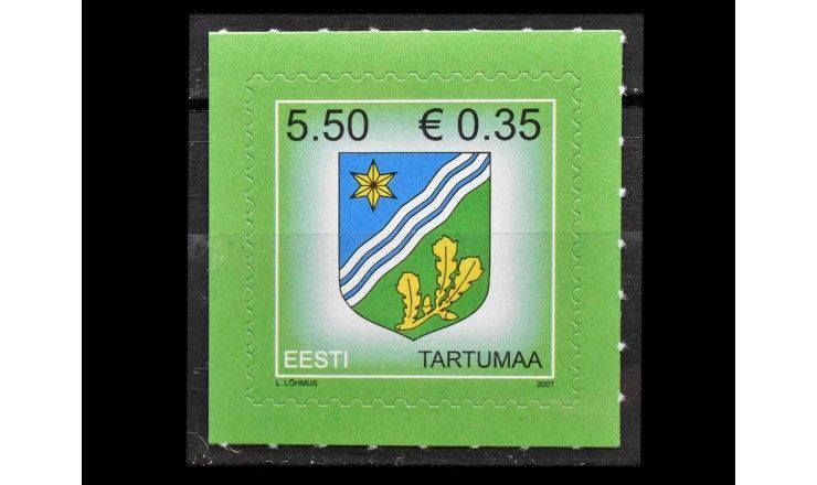 Эстония 2007 г. "Герб Тартумаа" (самоклейка)