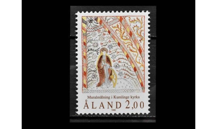 Аландские острова 1990 г. "Фреска в церкви Кумлинге"