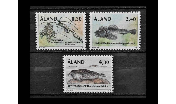 Аландские острова 1997 г. "Морская фауна: Ледниковые реликты"
