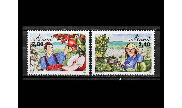 Аландские острова 1998 г. "Сельское хозяйство: Фрукты и овощи"