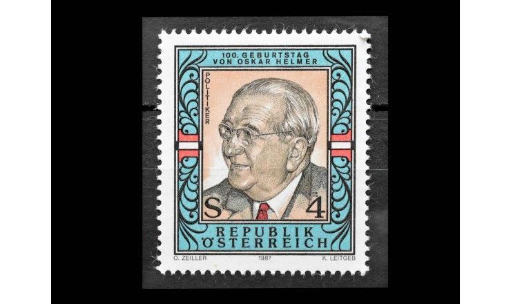 Австрия 1987 г. "Оскар Гельмер" (дефект)
