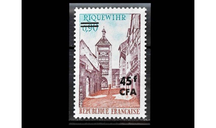 Реюньон 1971 г. "Риквир" (надпечатка)