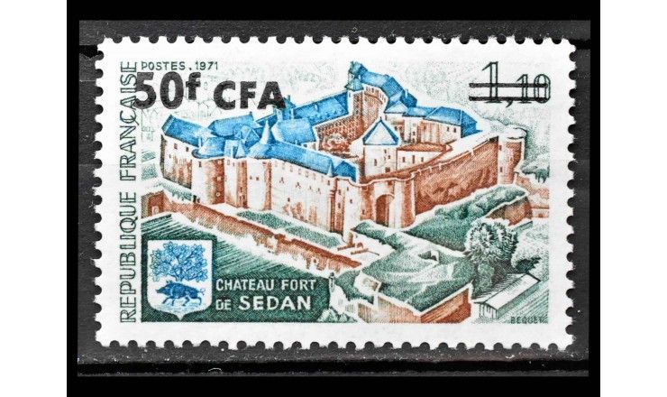 Реюньон 1972 г. "Крепость Седан" (надпечатка)