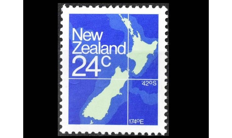 Новая Зеландия 1982 г. "Стандартные марки: Географическая карта"