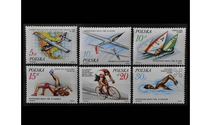 Польша 1986 г. "Достижения польских спортсменов на Чемпионатах мира 1985 года"