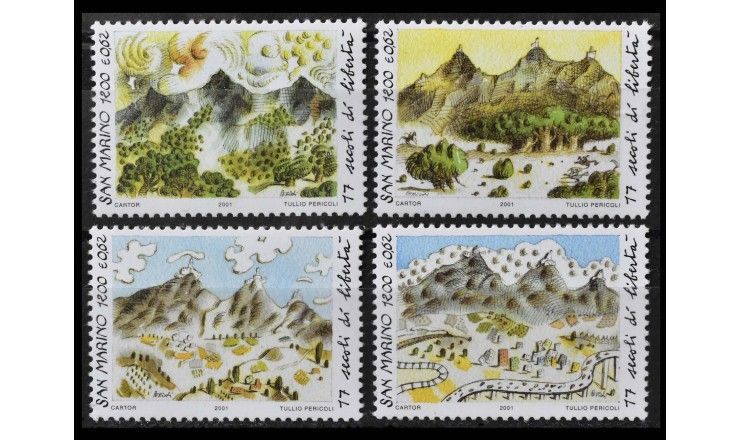 Сан-Марино 2001 г. "1700 лет республике Сан-Марино"