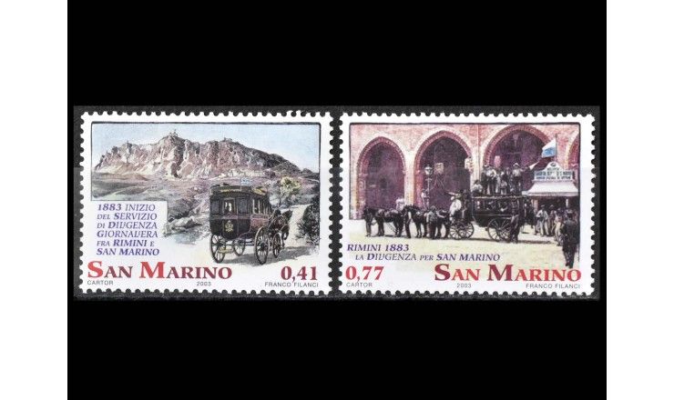 Сан-Марино 2003 г. "200 лет открытия линии дилижансов Римини-Сан-Марино"