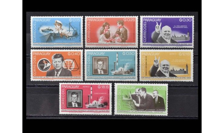 Парагвай 1965 г. "Джон Ф. Кеннеди и Уинстон Черчилль"