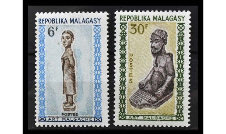 Мадагаскар 1964 г. "Стандартные марки: Мадагаскарское искусство резьбы по дереву"