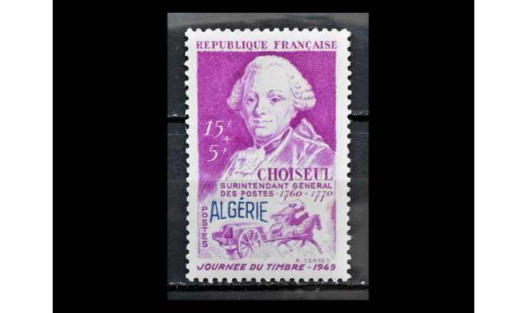 Алжир 1949 г. "Этьенн Франсуа де Шуазёль" (надпечатка)
