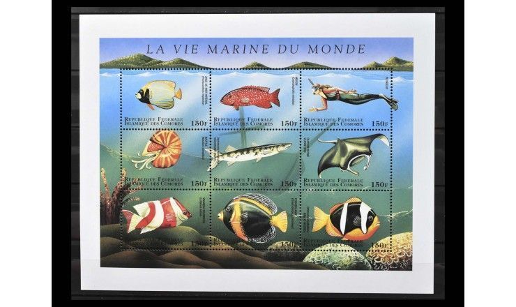 Коморские острова 1998 г. "Морские животные со всего мира"