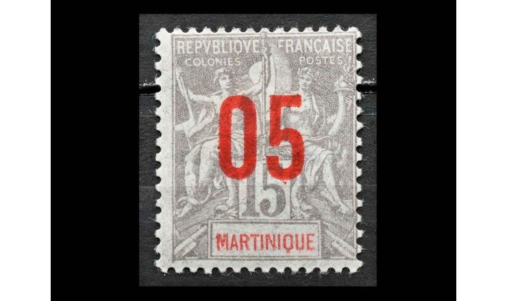 Мартиника 1912 г. "Стандартные марки" (надпечатка)