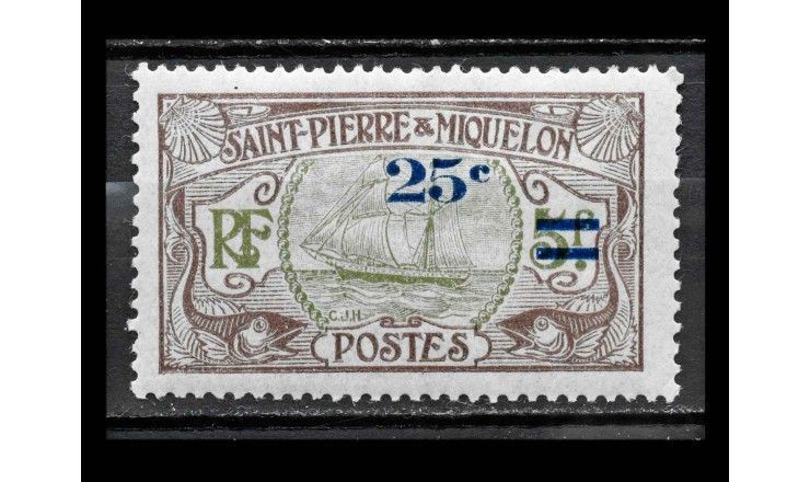 Сен-Пьер и Микелон 1924/1927 г. "Стандартные марки" (надпечатка)