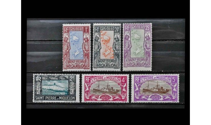 Сен-Пьер и Микелон 1932 г. "Стандартные марки: Местные мотивы" (дефект)