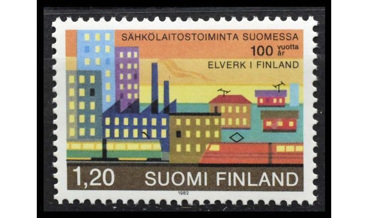 Финляндия 1982 г. "100 лет электростанции"