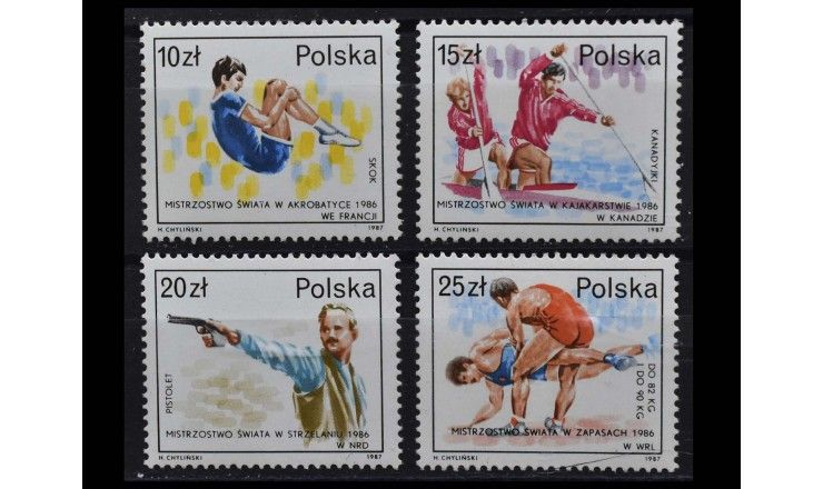 Польша 1987 г. "Достижения польских спортсменов на различных чемпионатах мира 1986 г."