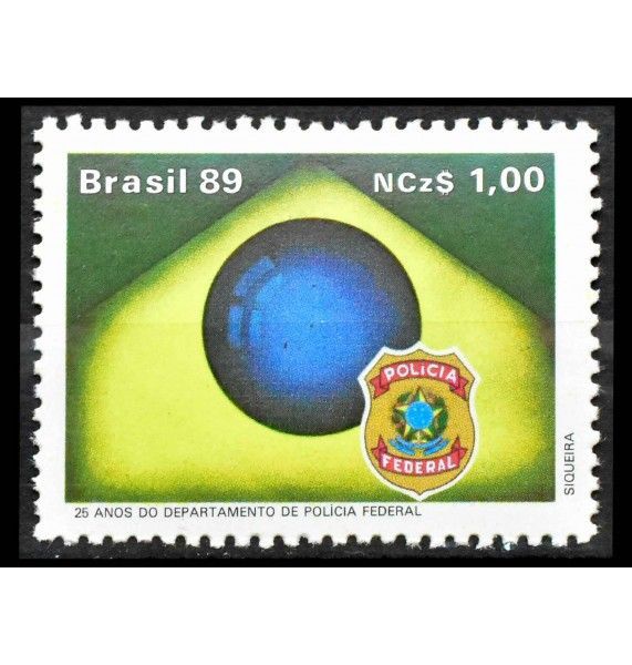 Бразилия 1989 г. "25 лет федеральной полиции"