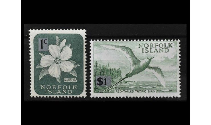 Остров Норфолк 1966 г. "Стандартные марки в десятичной валюте" (надпечатка)