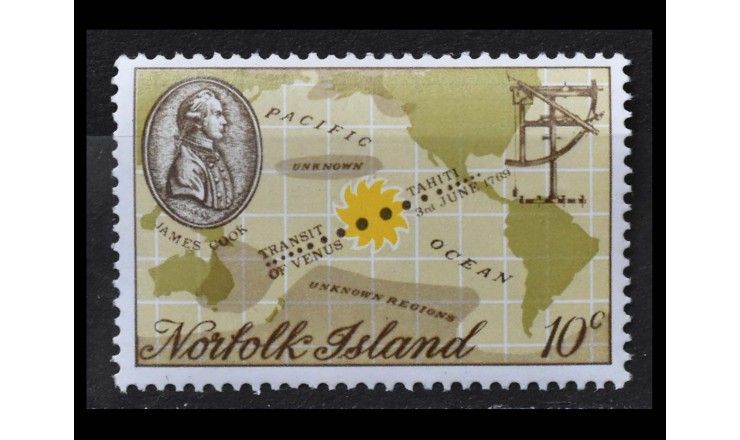 Остров Норфолк 1969 г. "200 лет со дня наблюдения прохождения Венеры Джеймсом Куком на Таити"