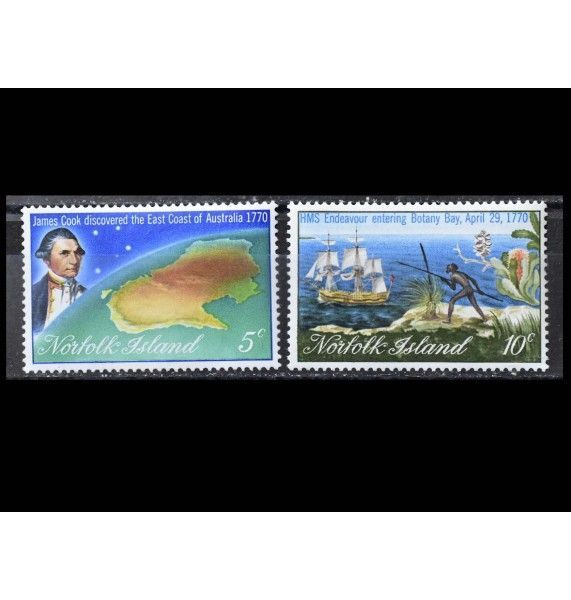 Остров Норфолк 1970 г. "200 лет со дня открытия восточного побережья Австралии капитаном Куком"