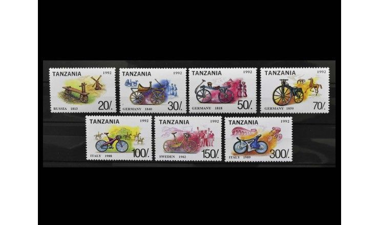 Танзания 1992 г. "История велосипеда" 