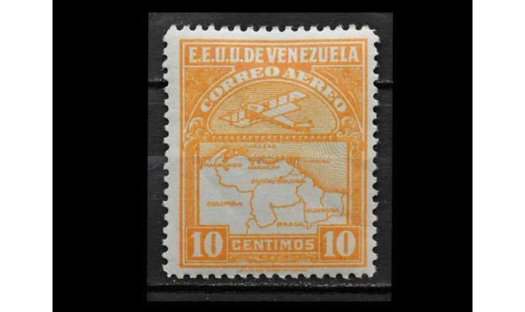 Венесуэла 1930 г. "Авиапочтовые марки: Карта Венесуэлы"