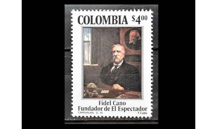 Колумбия 1977 г. "Основатель газеты "El Espectador": Фидель Кано" 