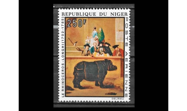 Нигер 1974 г. "Картина Пьетро Лонги "Носорог"