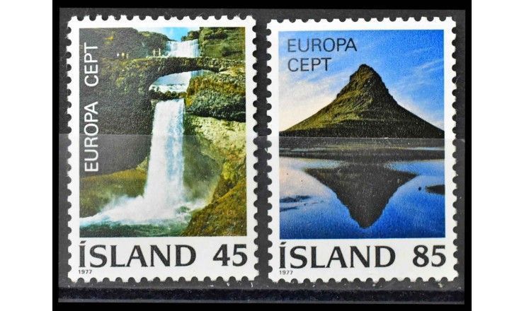 Исландия 1977 г. "Европа CEPT: Пейзажи"