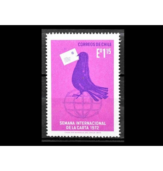Чили 1972 г. "Международный Неделя письма: Почтовый голубь с письмом"